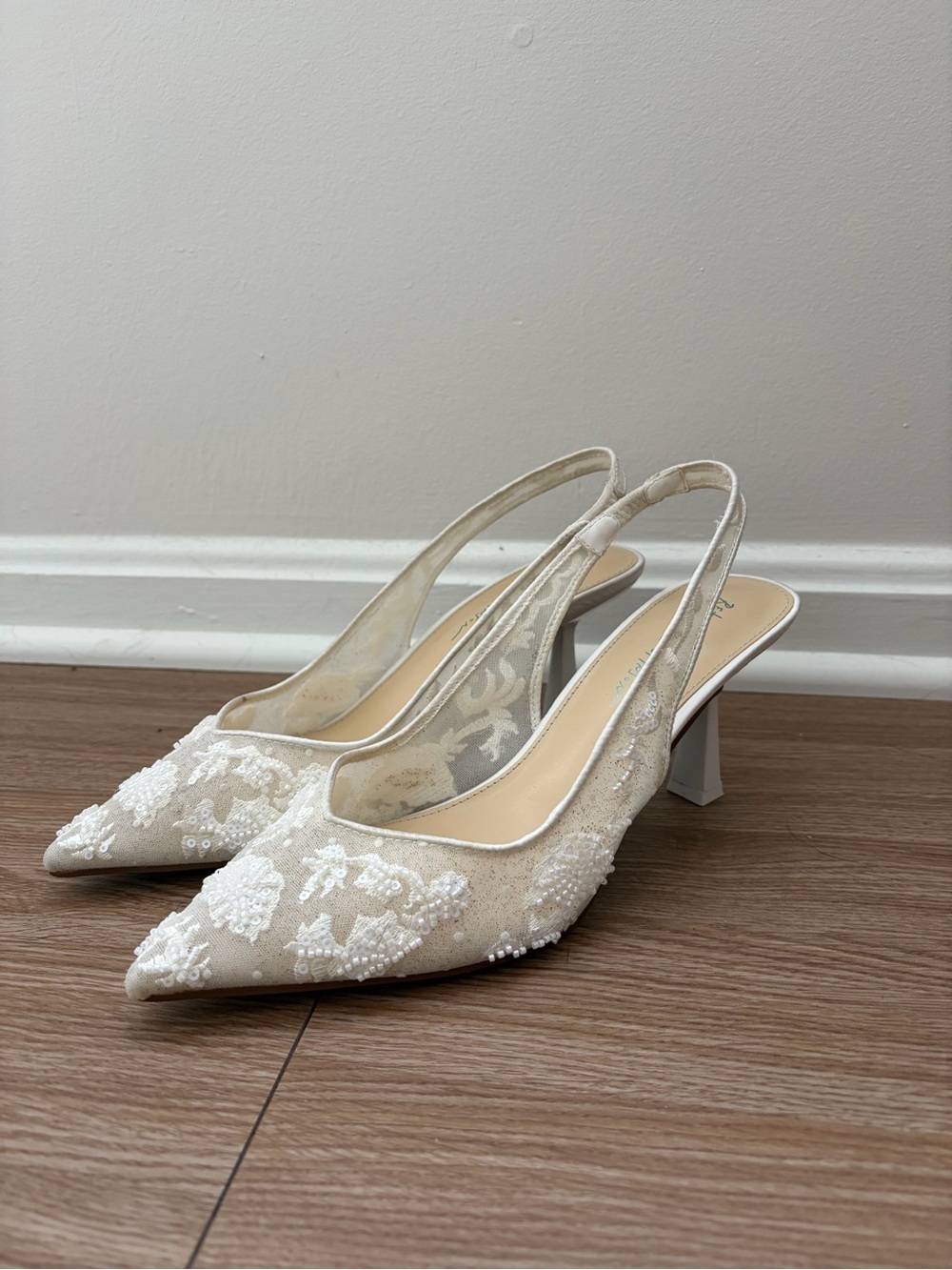 Betsey Johnson Nikki Embroidered Slingback Heels